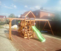 Детский игровой комплекс IgraGrad Крафт Pro 5 с деревянной башней